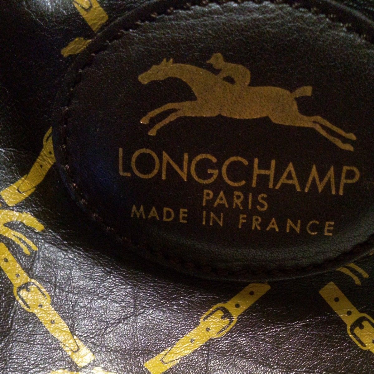 2021年購入。LONGCHAMPIONS,PARIS,ミニボストンタイプハンドバック、MADE IN FRANCE　ロゴ柄。