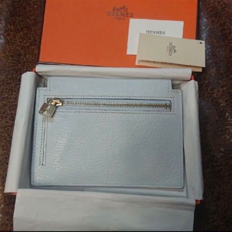 HERMES エルメス ケリー ポケット コンパクト ブルーブリュム-