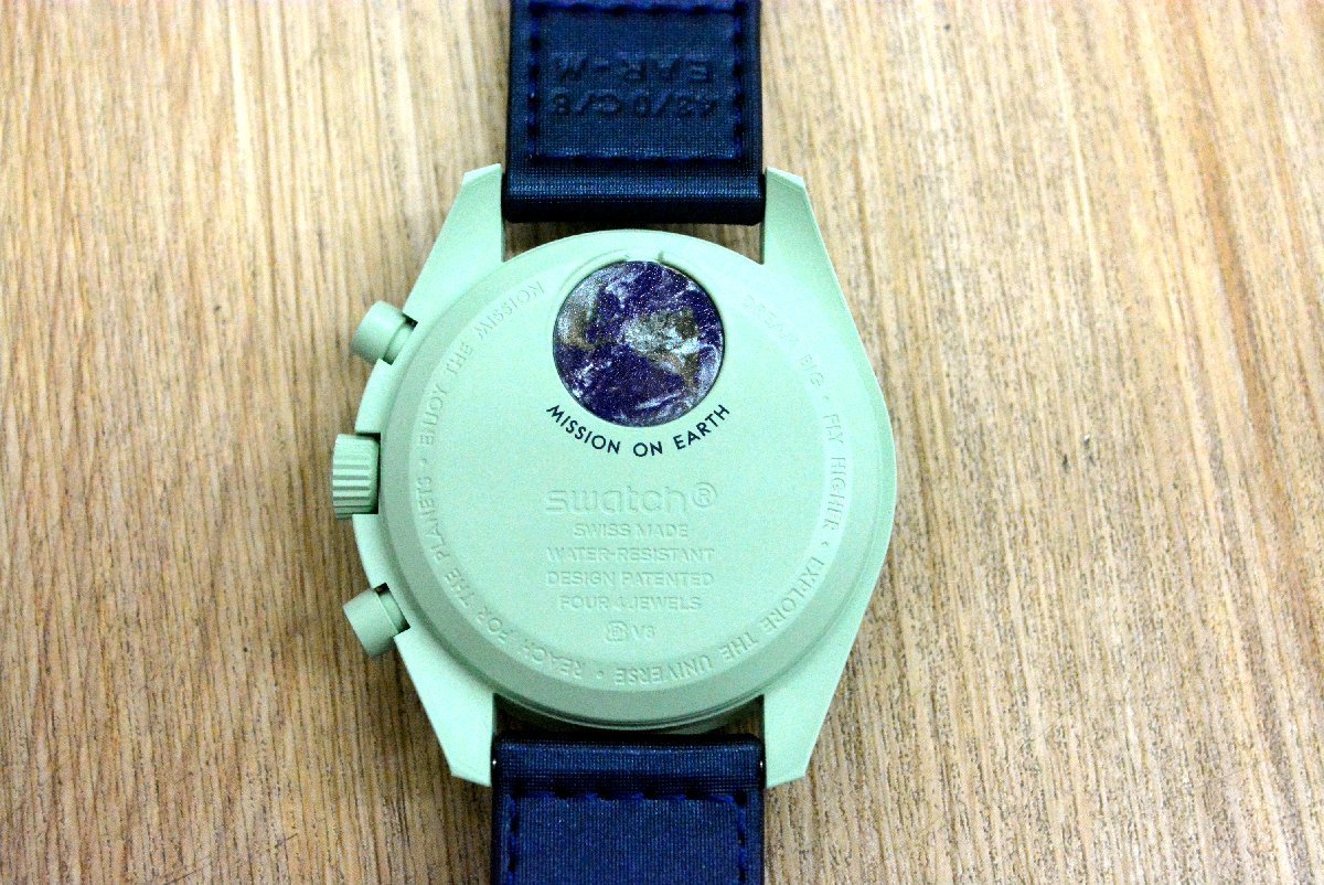 1T41★Omega X Swatch★Speedmaster MoonSwatch★Mission on Earth★Bioceramic　QZ★展示未使用品★＜ニューポーン＞ - 3
