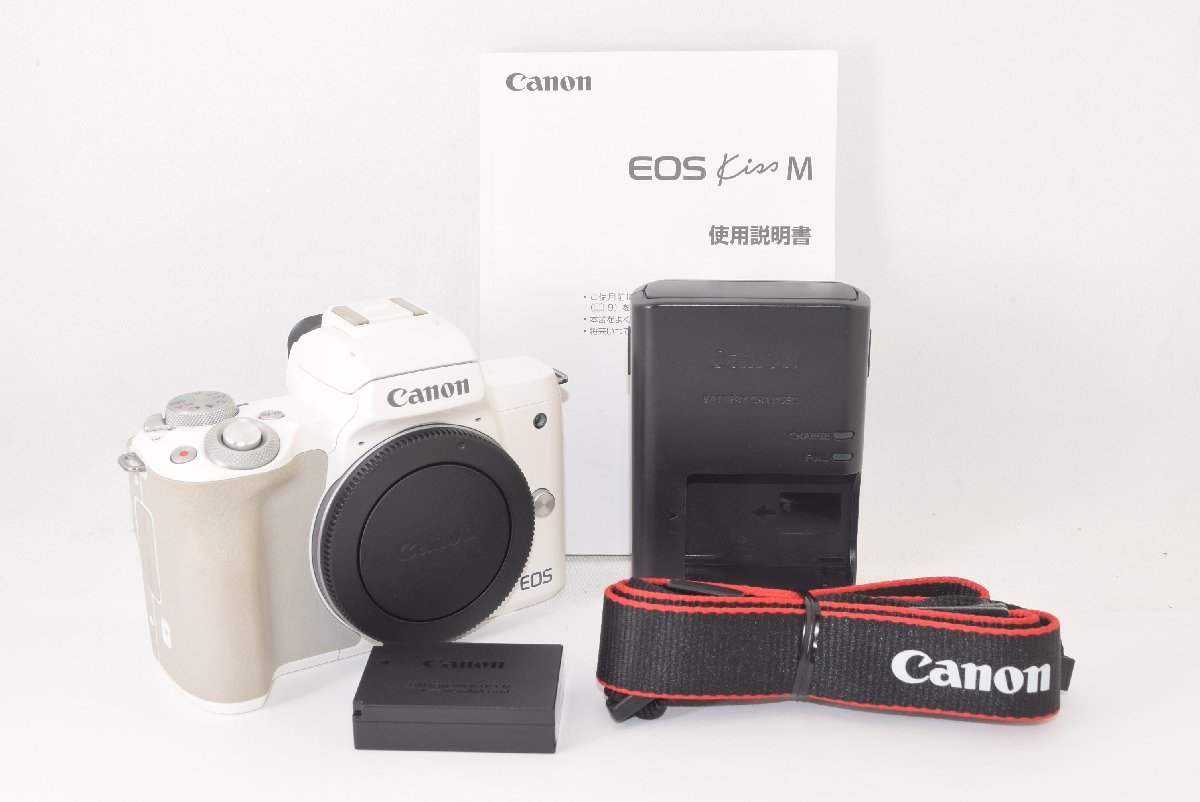★美品★ Canon キャノン EOS Kiss M ボディ ホワイト ミラーレス一眼レフカメラ 2303101 - 0