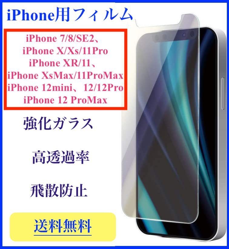 iPhone SE3 強化ガラスフィルム 液晶保護 透明 高透過率 9H 飛散防止 指紋防止 iPhone 7/iPhone 8 iPhone SE2も可 送料無料 匿名配送_画像1