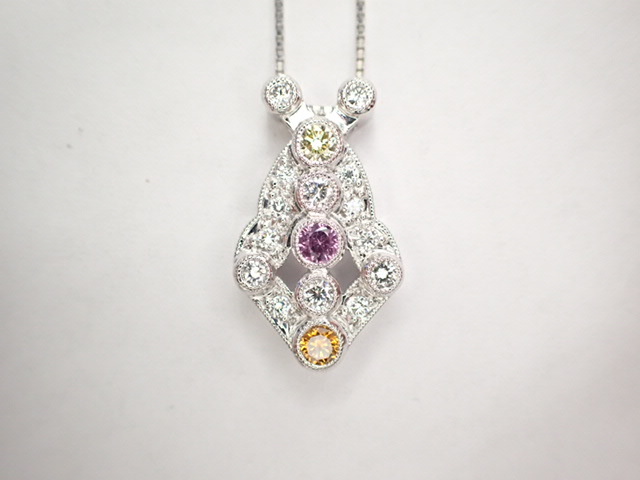 美品 Pt850×Pt900 ダイヤ合計0.573ct ネックレス_画像2