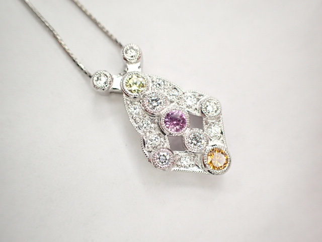 美品 Pt850×Pt900 ダイヤ合計0.573ct ネックレス_画像3