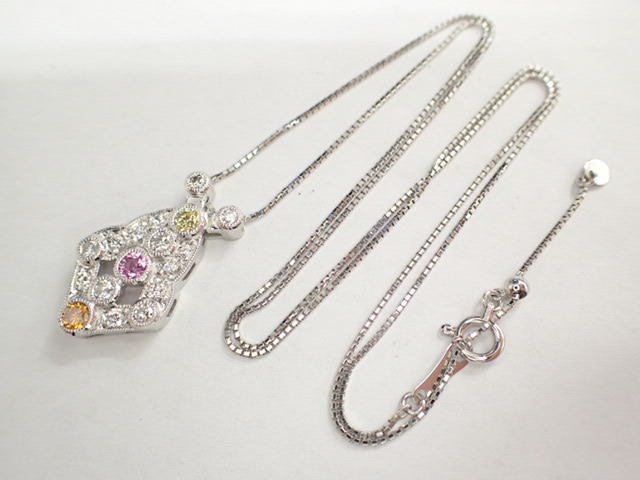 美品 Pt850×Pt900 ダイヤ合計0.573ct ネックレス_画像6