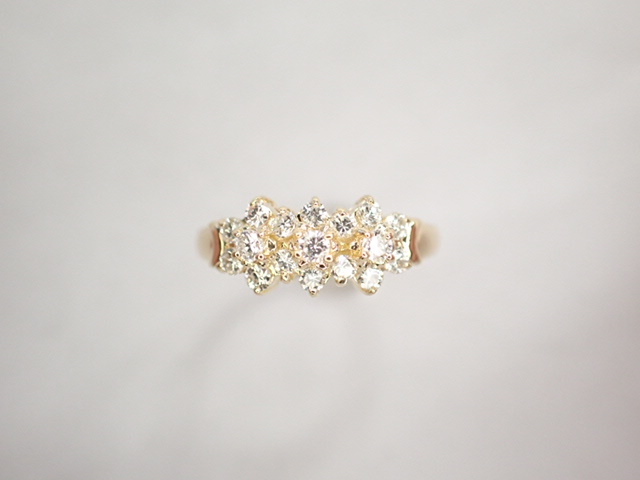 美品 田崎真珠 タサキ K18 ダイヤ計0.32ct デザイン リング 指輪