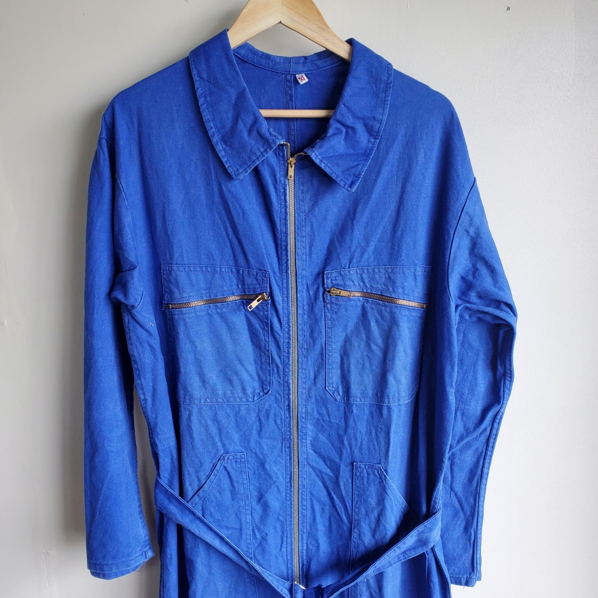 883◆ユーロワーク つなぎ オールインワン size50 青 インディゴブルー CHC ワークウエア 中古 USED