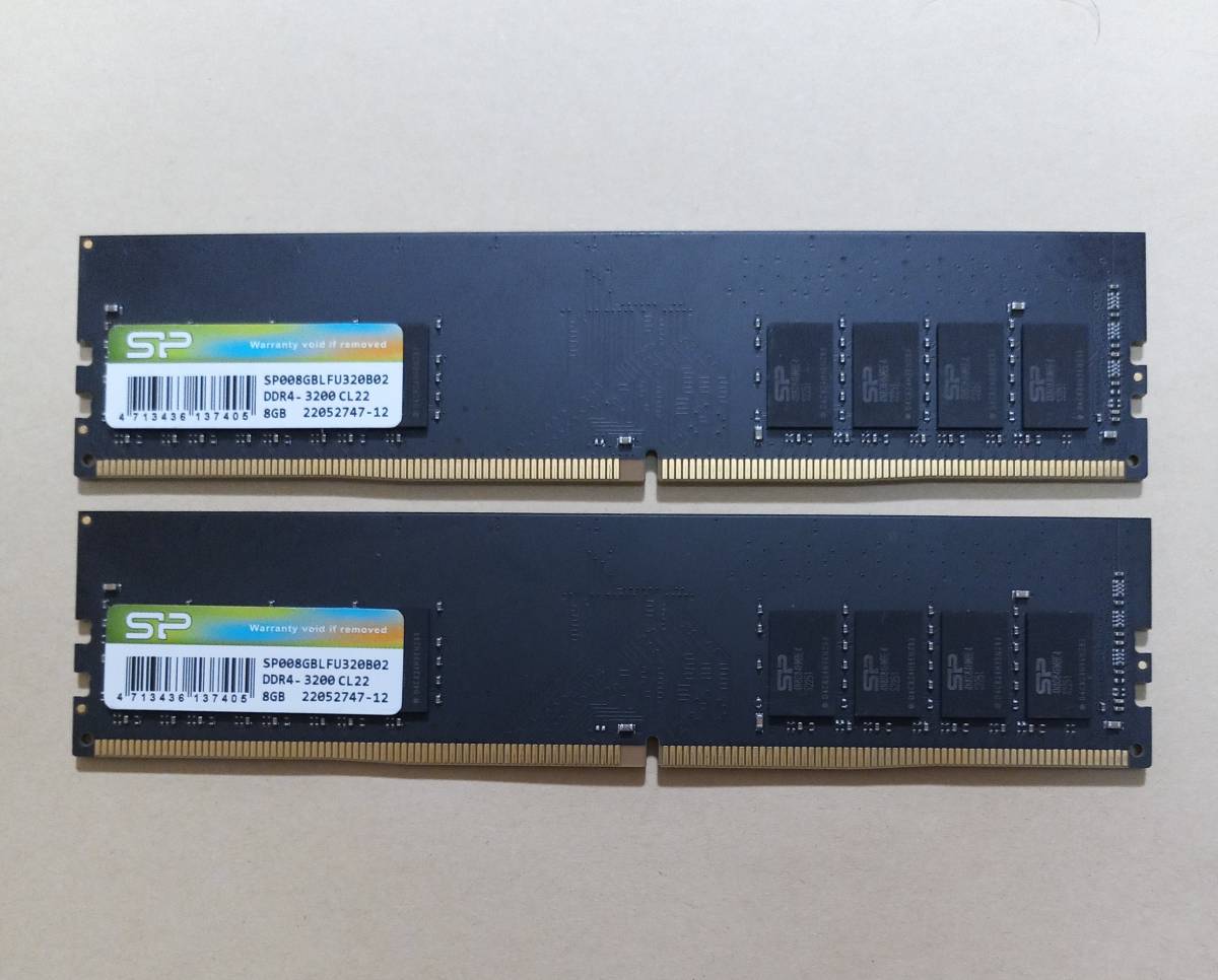 ME17-A【動作品】Silicon Power DDR4-3200 8GB×2枚 計16GBPC4-25600