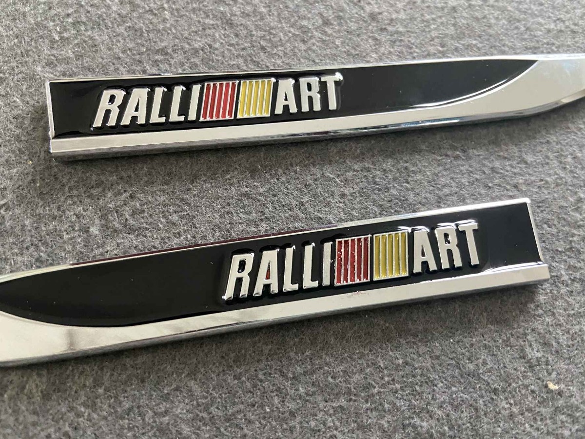 ★三菱 RALLI ART★ブラック★ 金属ステッカー エンブレム デカール 2枚セット 3D 立体 車用装飾 両面テープで取付簡単_画像6