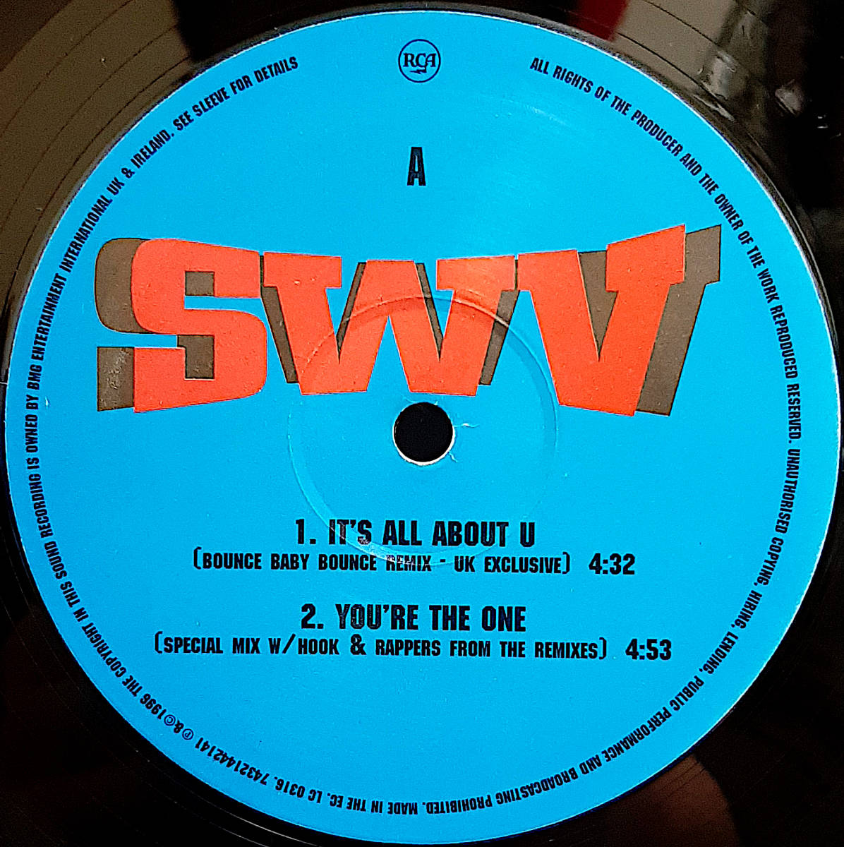 即決送料無料【UKオリ盤12インチレコード】SWV - It's All About U / You're The One (Special Mix) (96年) / UK ONLY LIMITED REMIX VINYL_画像5