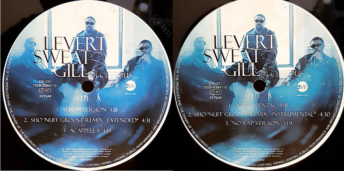 即決送料無料【UK/EUオリ盤12インチレコード】LSG (Levert Sweat Gill) - Curious (98年) 7559-63841-0 / 90's R&B大ネタ使い人気VINYL_画像6