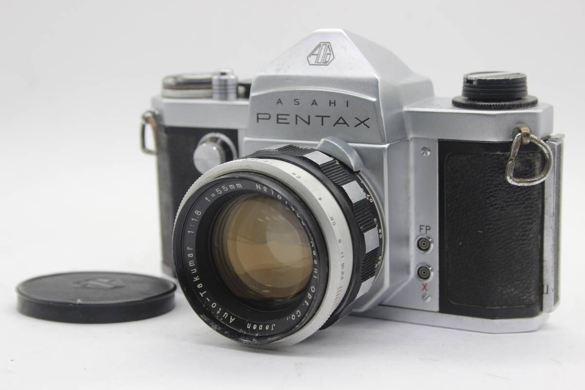 【返品保証】 ペンタックス Pentax K Asahi Auto-Takumar 55mm F1.8 ゼブラ柄 ボディレンズセット C3268の画像1