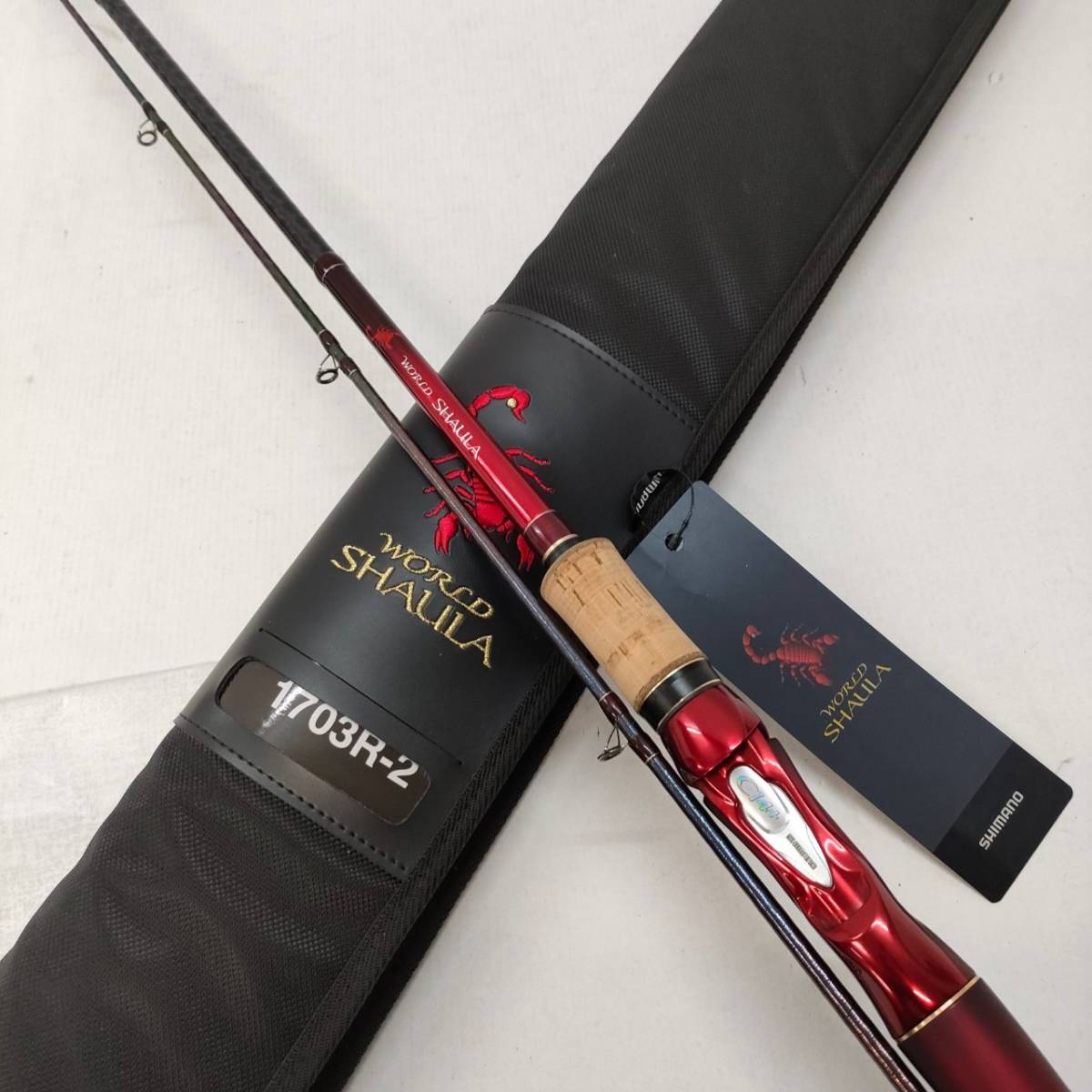 No.3808【SHIMANO】シマノ WORLD SHAULA ワールドシャウラ 1703R-2 ベイトロッド 2ピース バスフィッシング 収納袋あり◎同梱不可◎ 中古品