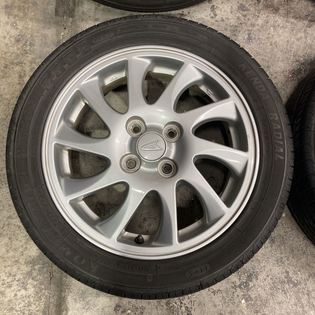 バリ山！165/55R15 ダイハツ純正 ENKEI製 15×4.5J+45 PCD100/4H 高級タイヤ ダンロップ ルマンV 2019年製×2 KENDA KR23A 2016年製×2 4本_画像5