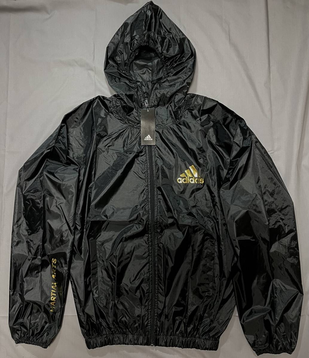 新品 アディダス サウナスーツ 6XO(日本) 2XL(US) ビッグサイズ 黒 金 ブラック ダイエット フード パーカー ADIDAS MARTIAL ARTS 正規品の画像2