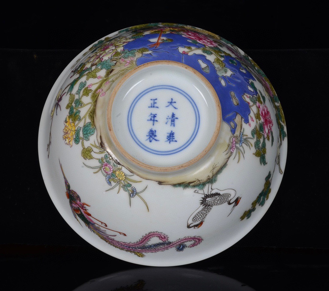 レビュー高評価の商品! 3+P5726 「東洋美術」NC 磁器製品【清雍正琺瑯彩花鳥鳳 中国骨董 宋