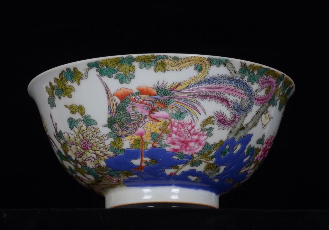 【現金特価】 3+P5726 「東洋美術」NC 中国骨董 磁器製品【清雍正琺瑯彩花鳥鳳 宋