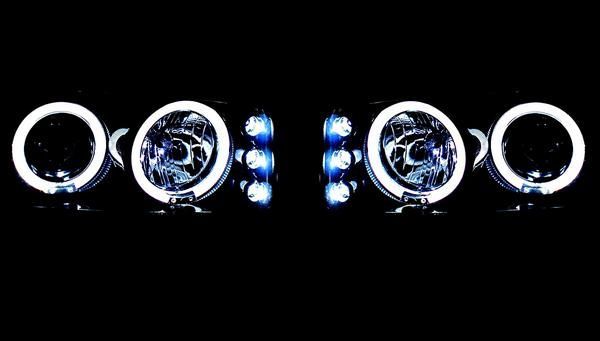  special order Japan light axis GMC Yukon denali Sierra LED lighting ring projector head light black left right set headlamp free shipping 