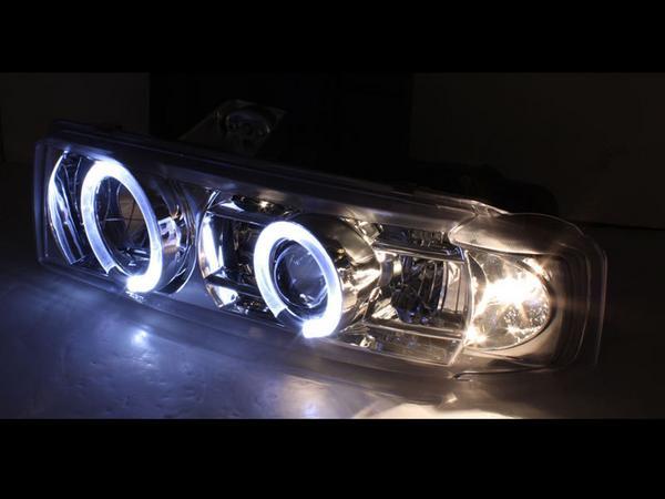  Chevrolet Astro inner chrome plating LED lighting ring projector front crystal head light left right CM14G CL14G free shipping 