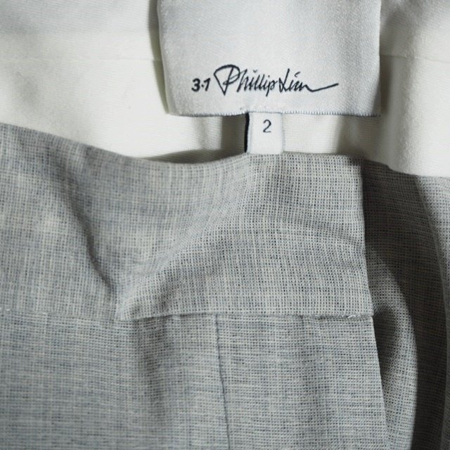 K2711f53 V3.1 Phillip Lim Philip rim V wool stretch tuck pants light gray 2 / Semi-wide lady's spring summer 