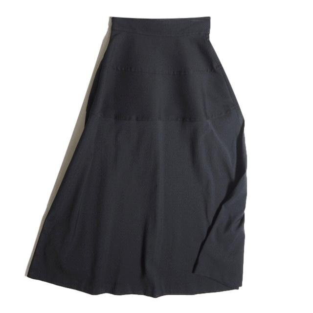 K6623H2　▼CLANE クラネ▼　DOME LINE SKIRT ロングフレアスカート ブラック 0 / 黒 11109-6042 ポリエステル レーヨン マキシ丈 春～秋_画像3