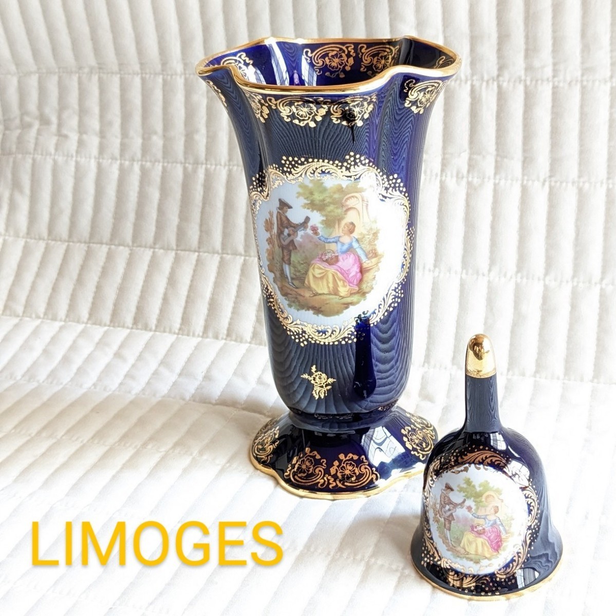 * Limo -juLIMOGES ваза цветок основа / bell античный Франция 