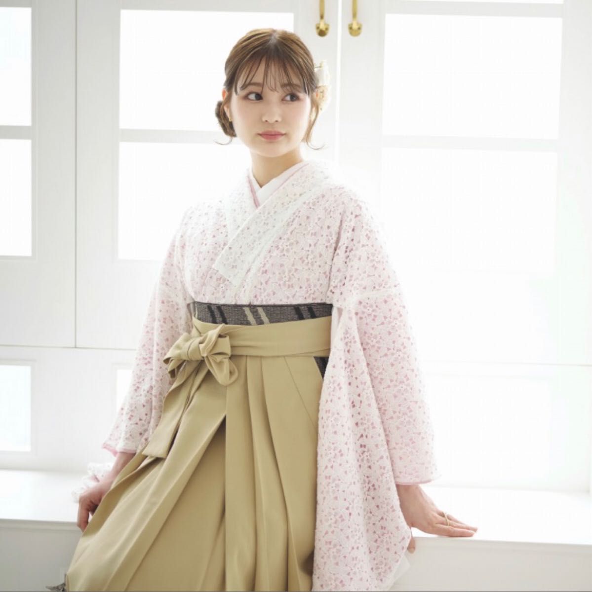 マリナボーダー utatane ウタタネ 2尺袖 着物 袴 帯3点セット 袴91cm