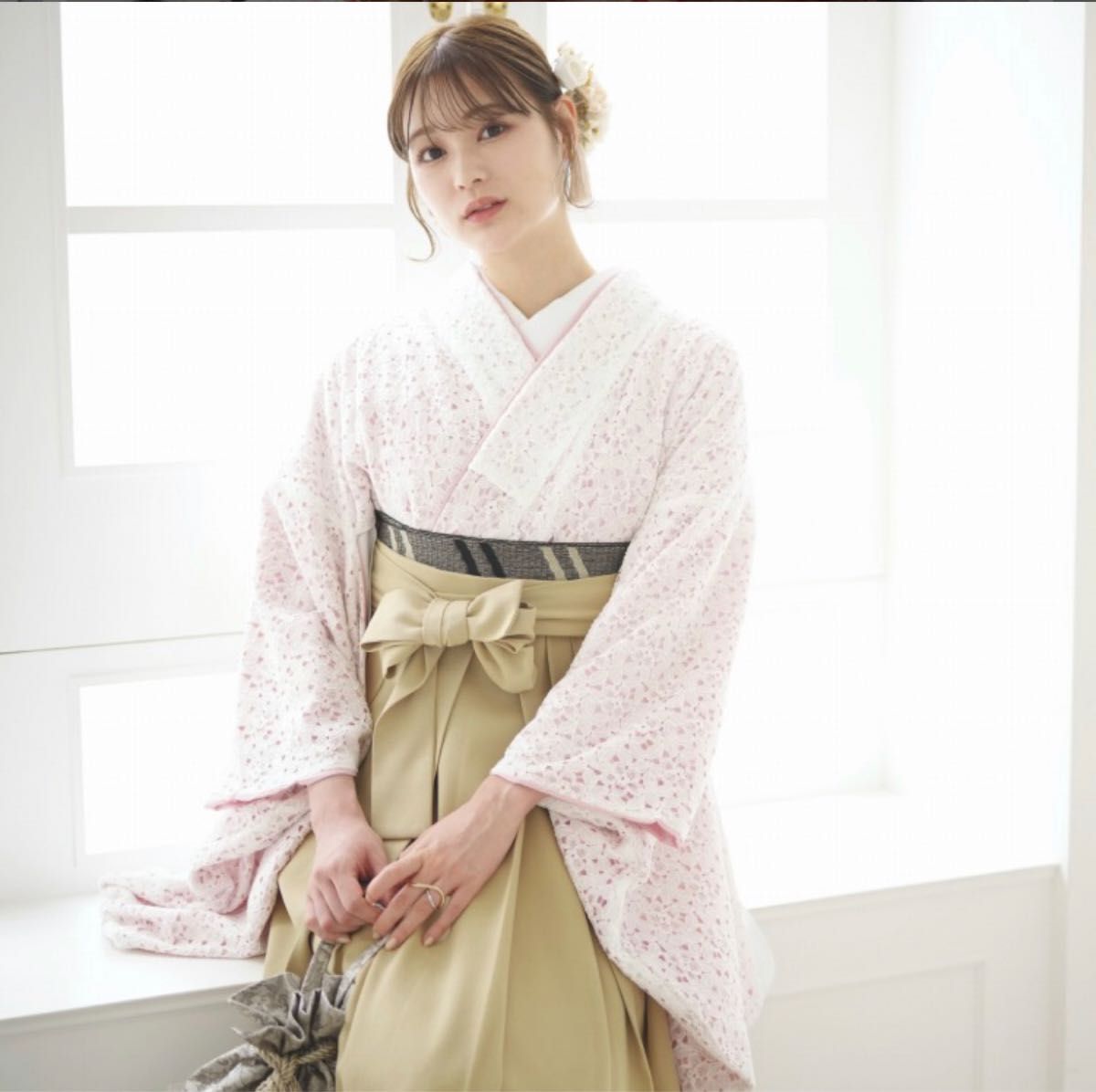 マリナボーダー utatane ウタタネ 2尺袖 着物 袴 帯3点セット 袴91cm