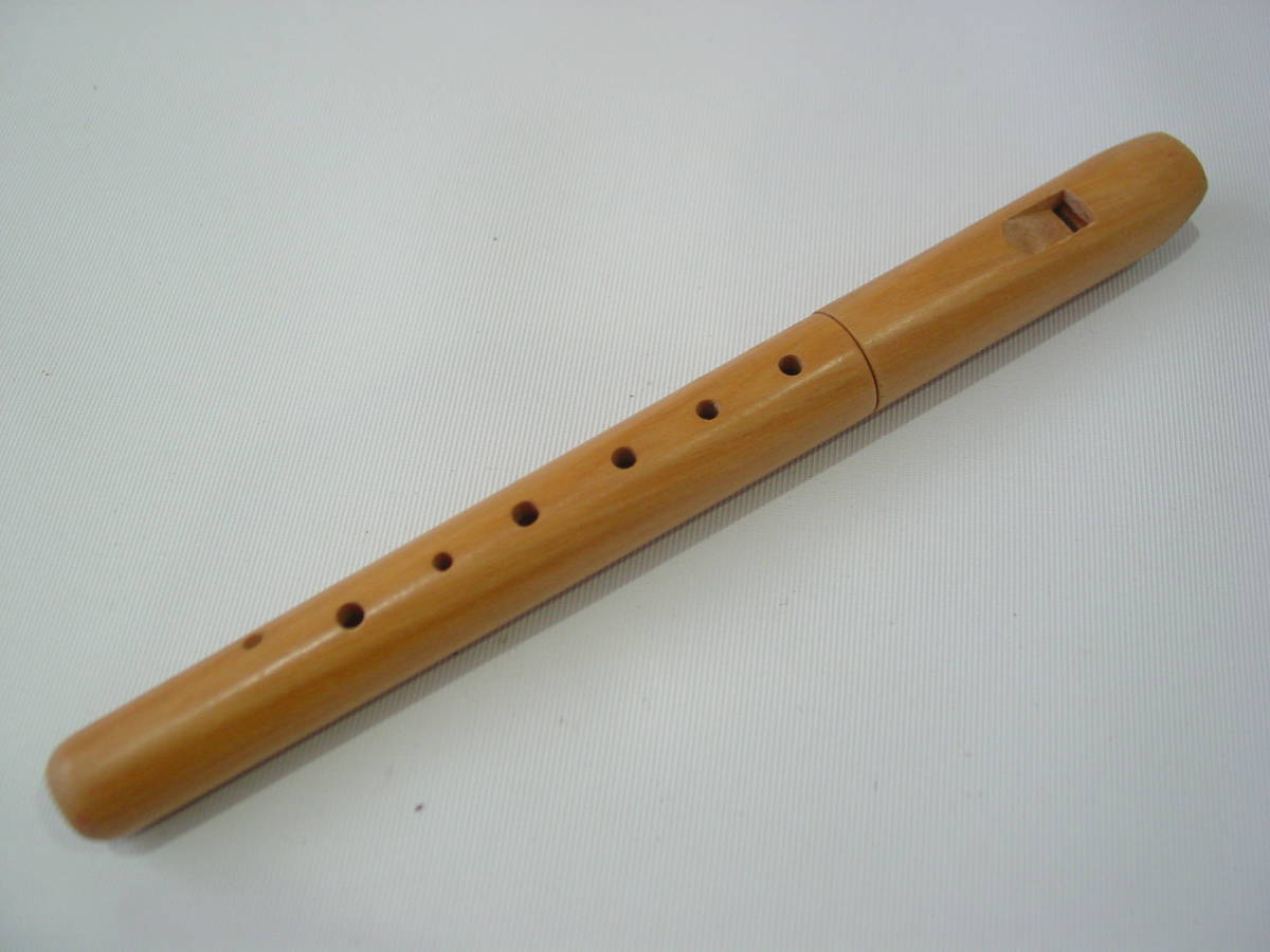 ★管楽器 木製 縦笛 タテ笛 ソプラノ リコーダー 全長22.8cmの画像1