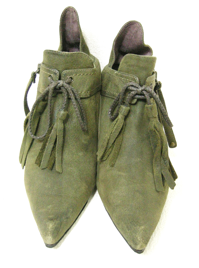 #RABOKIGOSHI[labokigosi] khaki suede leather bootie short boots 23