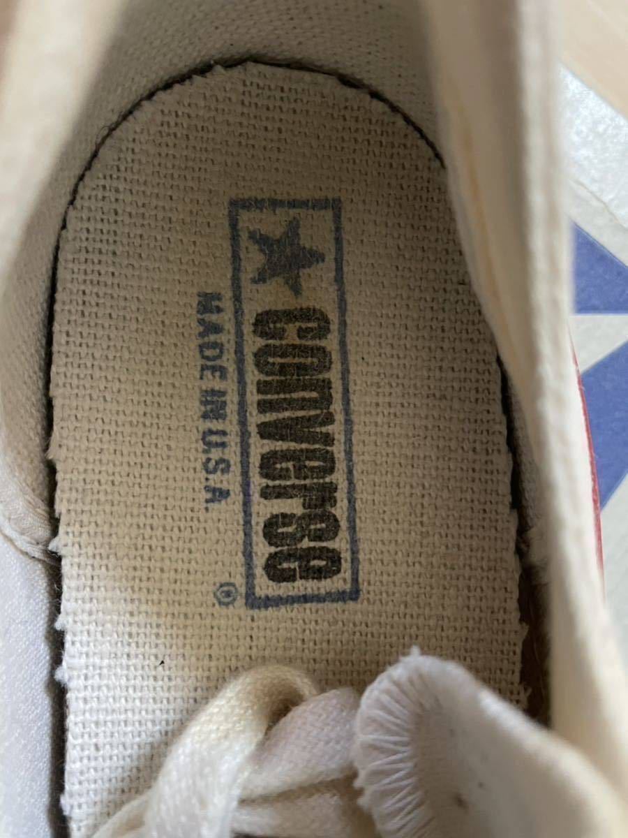 初期デッドストック80'S USA製 CONVERSE ALL STARオールスターオフホワイトsize8.5ビンテージチャックテイラーCT70アディクトオリジナルの画像3