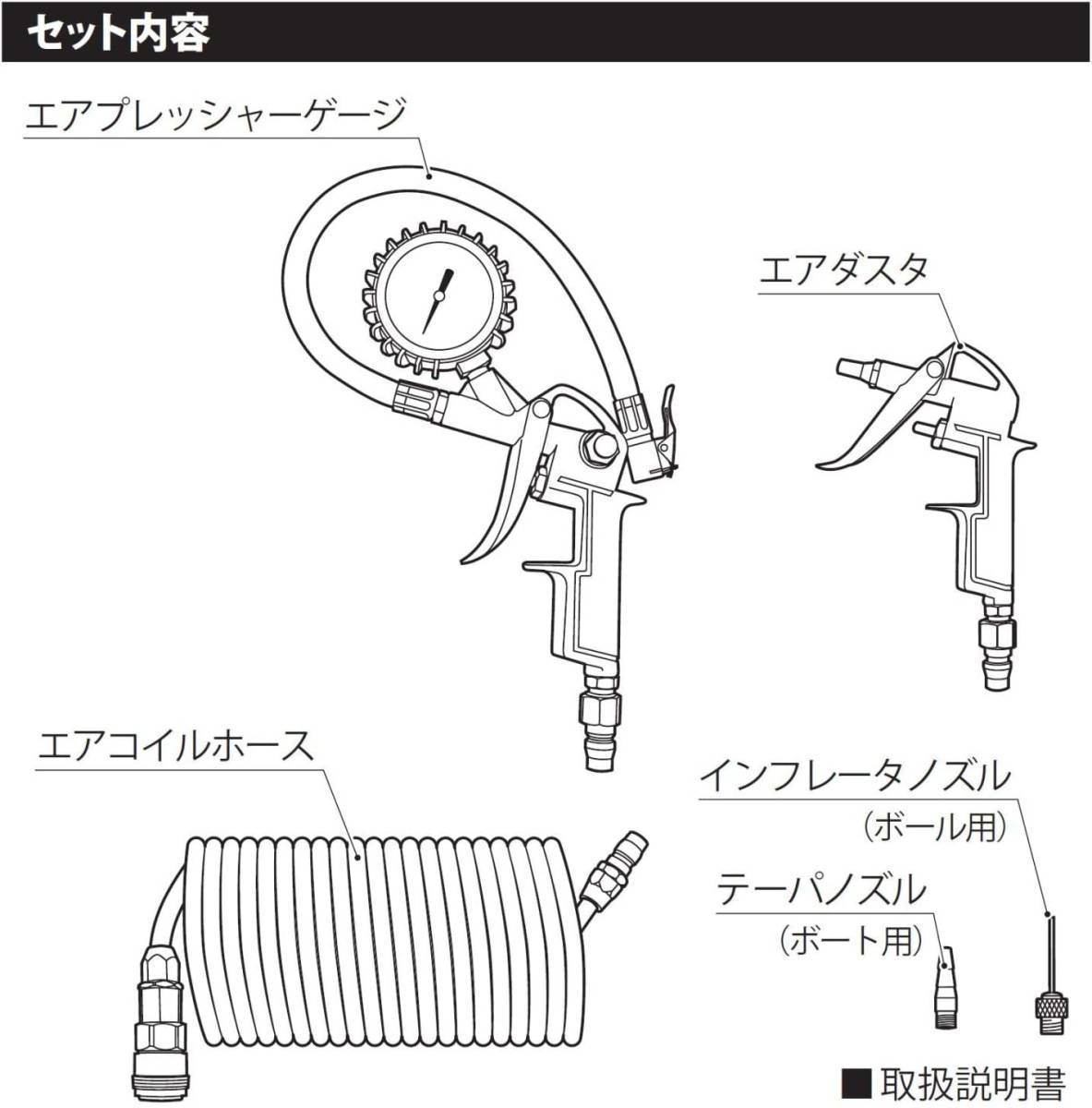 5点セット 新潟精機 BeHAUS エアツール5点セット DAT-5S_画像6