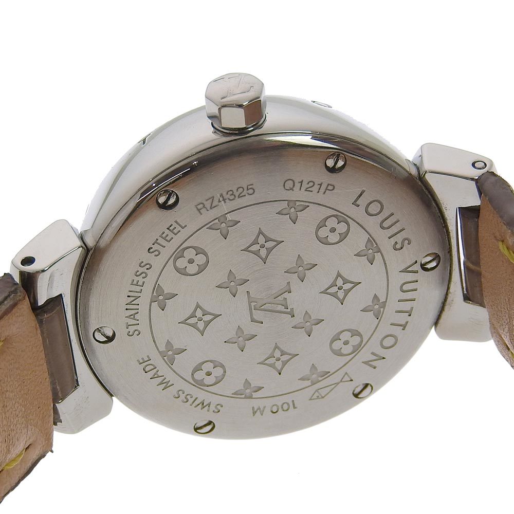 LOUIS VUITTON Louis * Vuitton язык b-ru four ever Q121P наручные часы SS× кожа чай кварц женский ракушка циферблат [62090406] б/у 