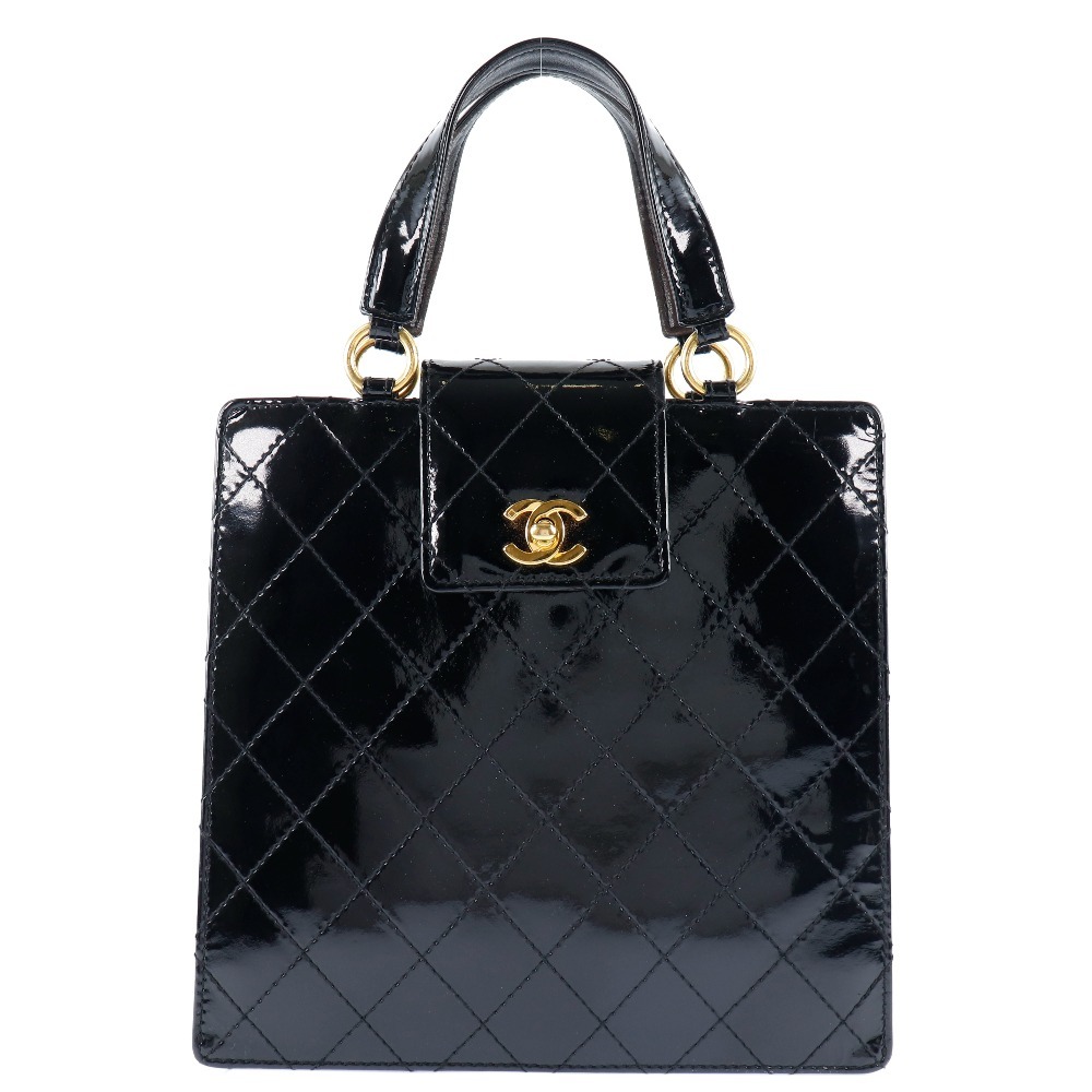CHANEL シャネル マトラッセ ココマーク ハンドバッグ パテントレザー