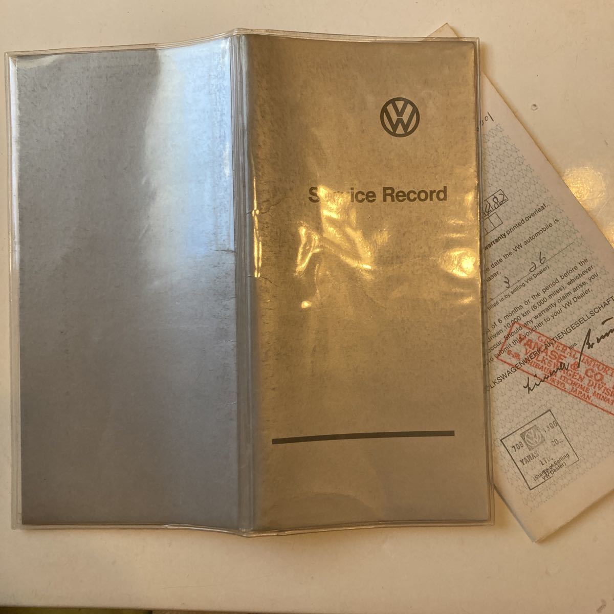 車検証ケース Volkswagen service recordヤナセ　取扱説明書 当時物_画像1