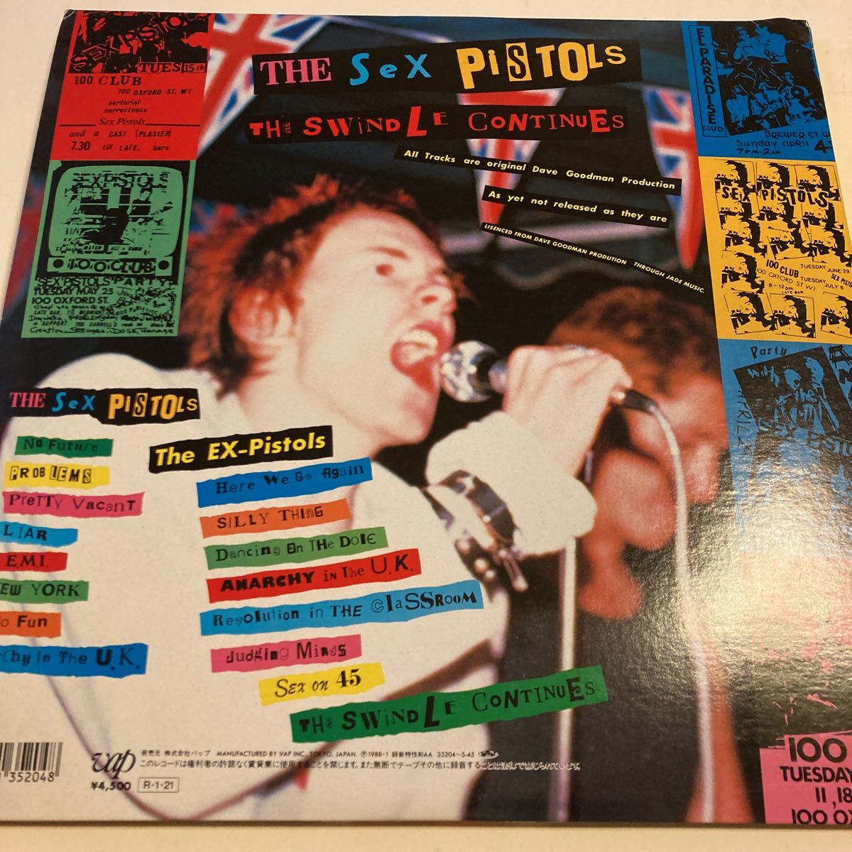 日本盤 2枚組 ピクチャー盤 Sex Pistols / The Ex Pistols The Swindle Continues Vap 35204~5-45 インナー付き_画像2