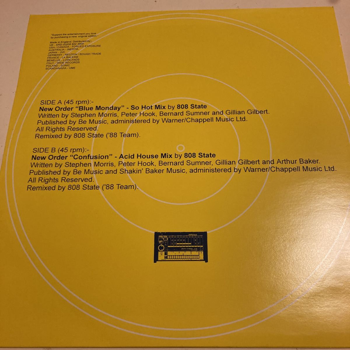 New Order - Blue Monday So Hot Mix By 808 State / Confusion Acid House Mixes By 808 State Rephlex CAT 806 EP 2004 year 
