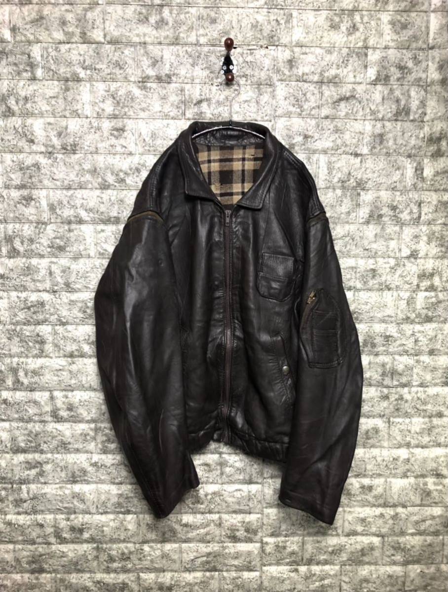 70s Japa 貴重な2way ブラウンタイプ Franch Leather フランス軍