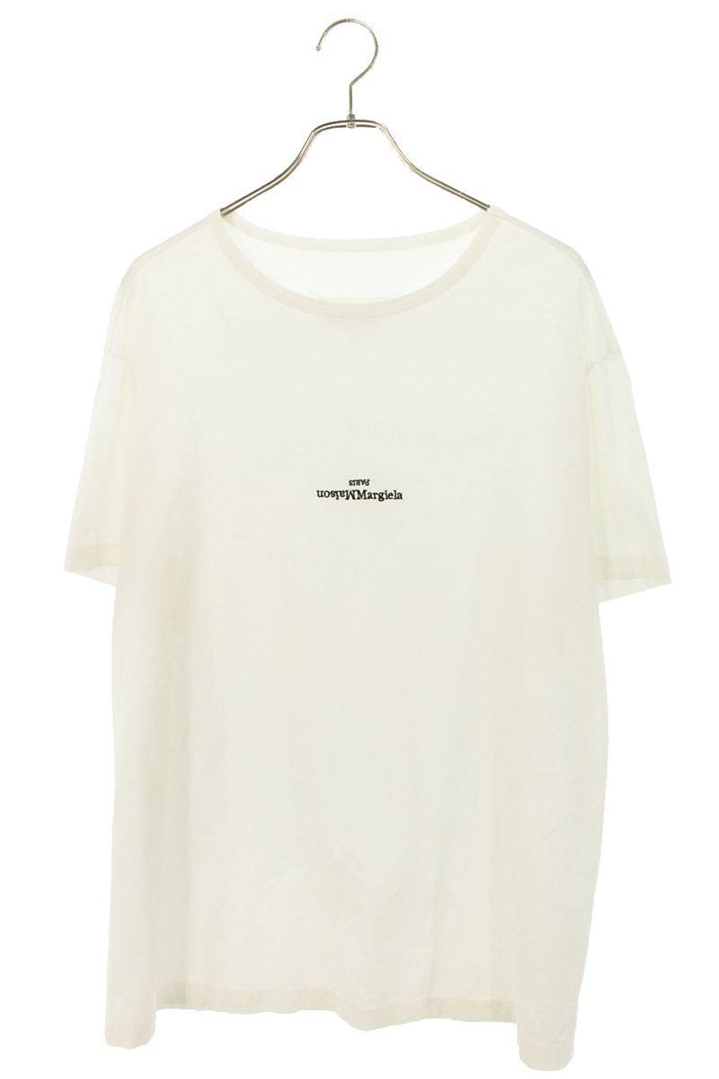 メゾンマルジェラ Maison Margiela S30GC0701 サイズ:54 ディストーテッドロゴ刺繍Tシャツ  OM10