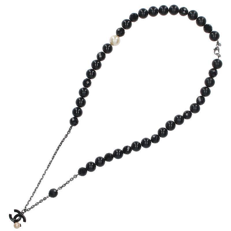 買取り実績 CHANEL シャネル フェイクパール ストーンロゴネックレス