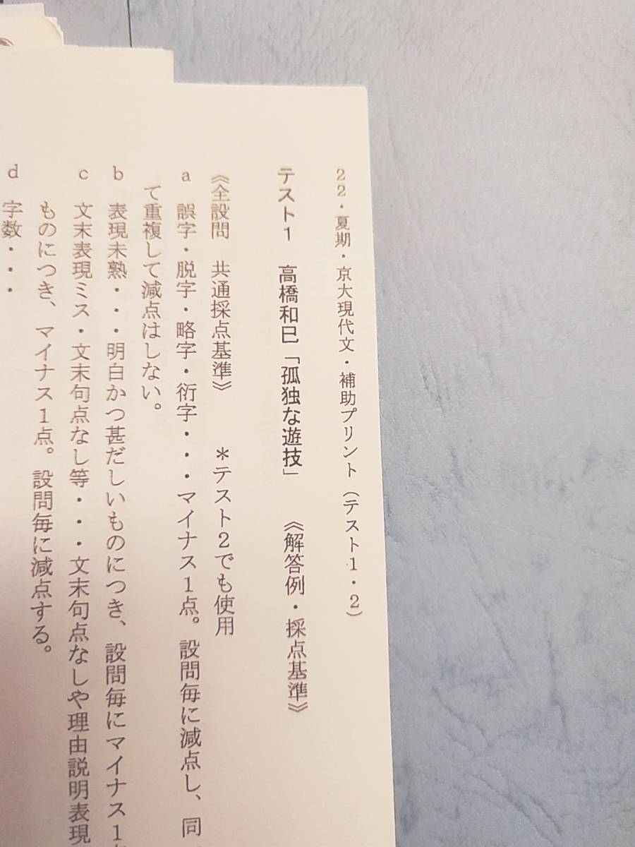 駿台　22年　夏期　京大現代文　松本先生　冬期　京大文系国語　松本・前田先生　テキスト・プリント・板書・おまけ　鉄緑会　河合塾　東進