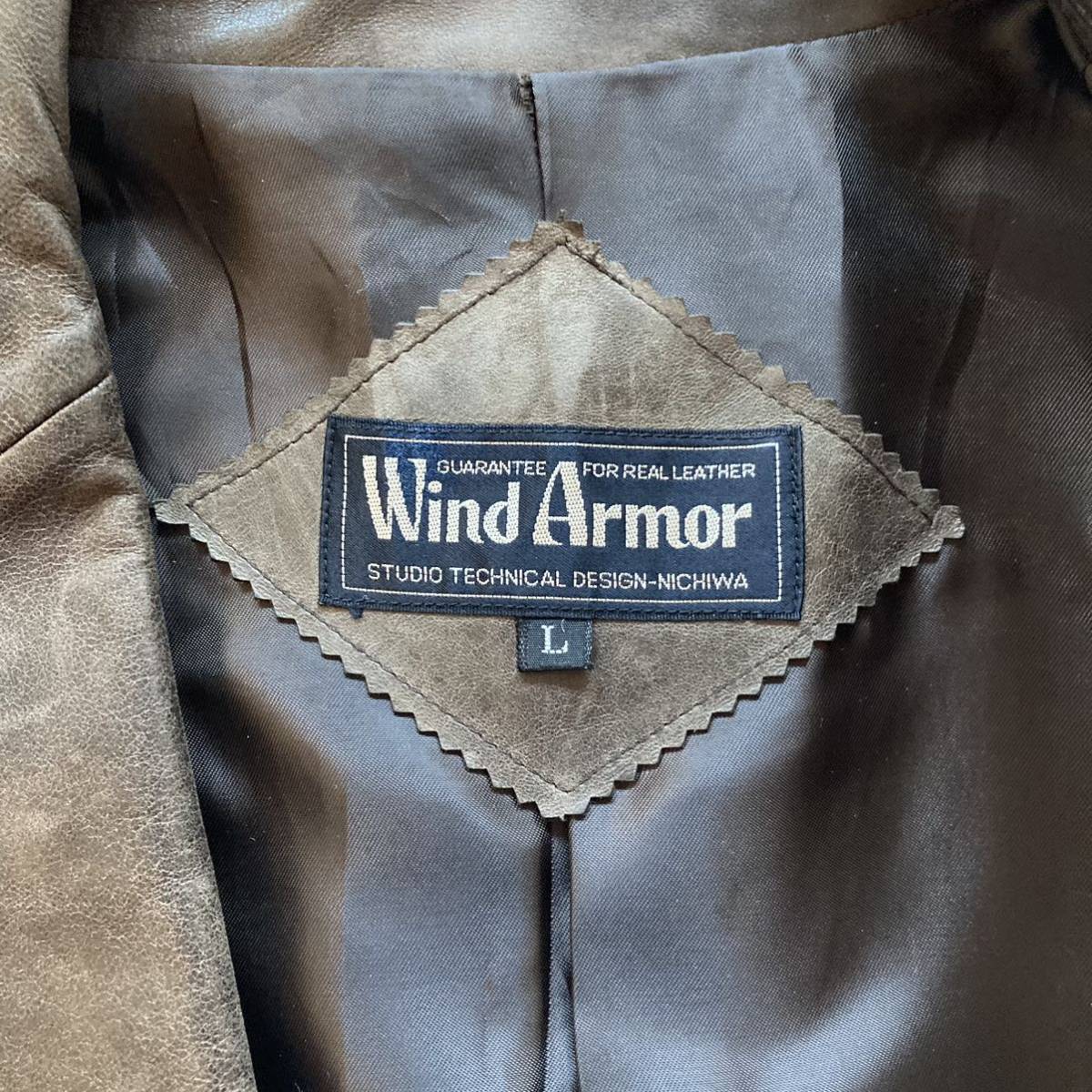 Wind Armor ウインドアーマー 羊革 レザー テーラードジャケット L_画像7