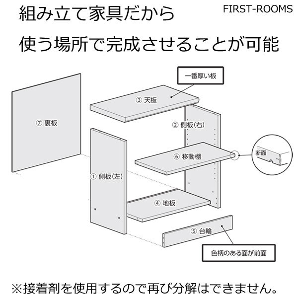 本棚・書棚　オーダーメイド　60～70　奥行き31（レギュラー）　高さ60ｃｍ(棚板1.7cm厚標準）_画像3