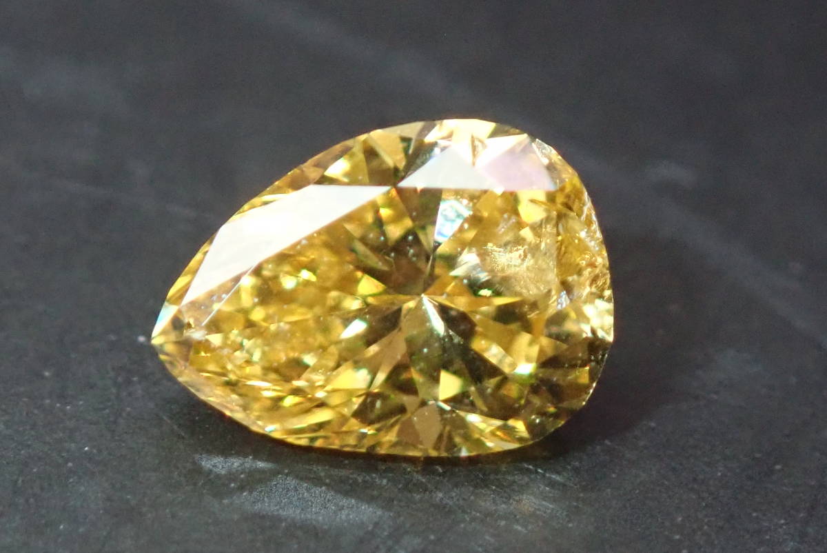 『天然ファンシー ディープ イエロー ダイヤモンド』 0.296ct ソーティング付き Fancy Deep Yellow Diamond ルース 裸石 宝石