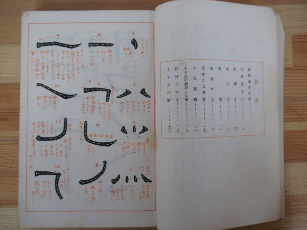 D08●四体千字文 漢字とかなの基本解説 古寺一華書 精文館書店 1964年 昭和39年 外函付 楷書 結構法 美化法 筆順 かな連綿 230321_画像5