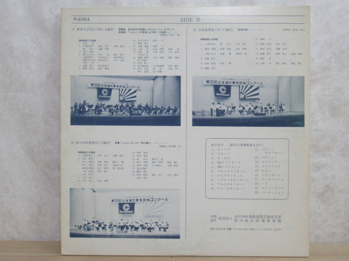 y25* rare record 2LP Asahikawa district Hokkaido wind instrumental music navy blue cool 1981 year all road convention participation memory love another junior high school god . junior high school dragon . senior high school Hokkaido Tokai university 230323