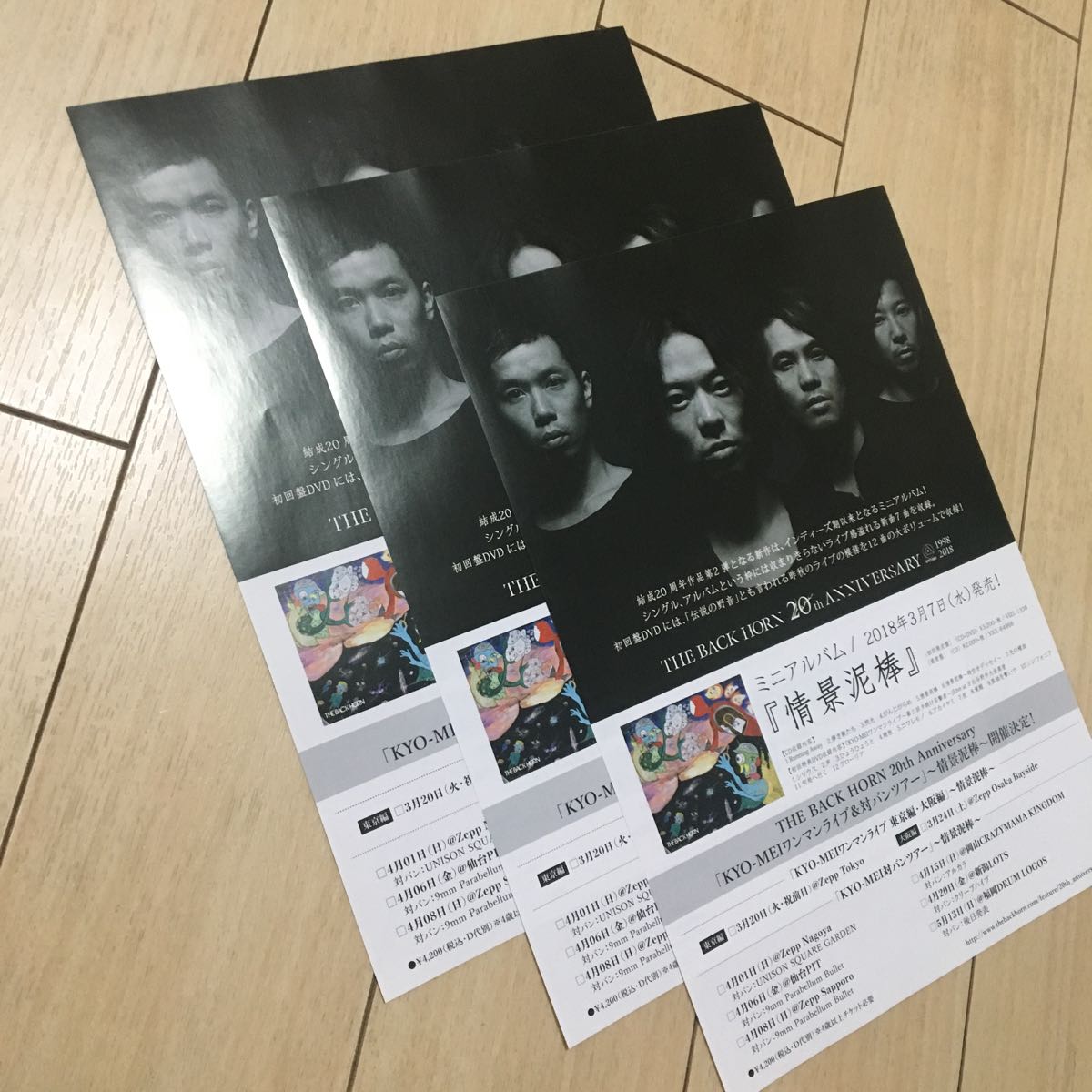  The * back * horn the back horn 20th anniversary Mini album sale notification leaflet 2018.. mud stick one man Live kyo-mei against van Tour 