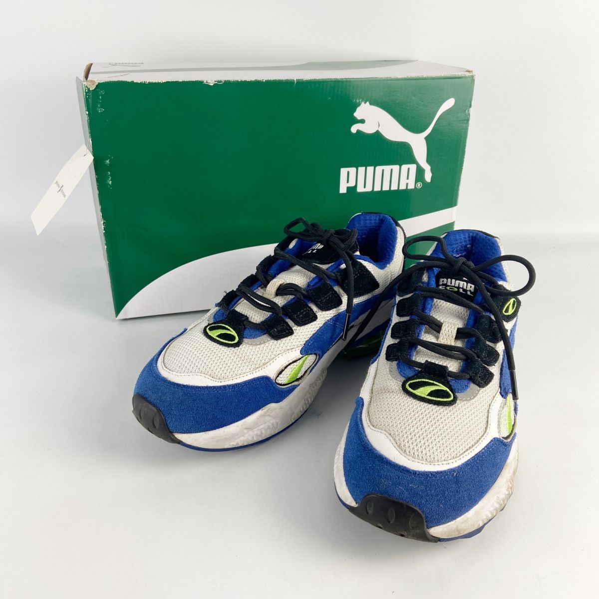 PUMA CELL venom プーマ セル ヴェノム27.5 ダッドスニーカー メッシュ スエードレザー 青 ブルー 白 ホワイト 箱付き/AC22_画像2