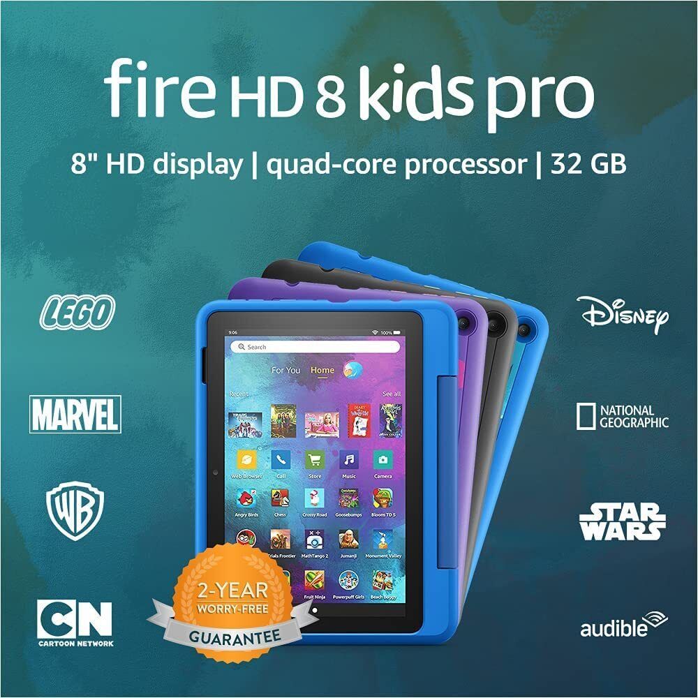 Fire HD 8 Kids Pro tablet, 8" HD, ages 612, 32 GB, (2021 release), Intergalacti 海外 即決