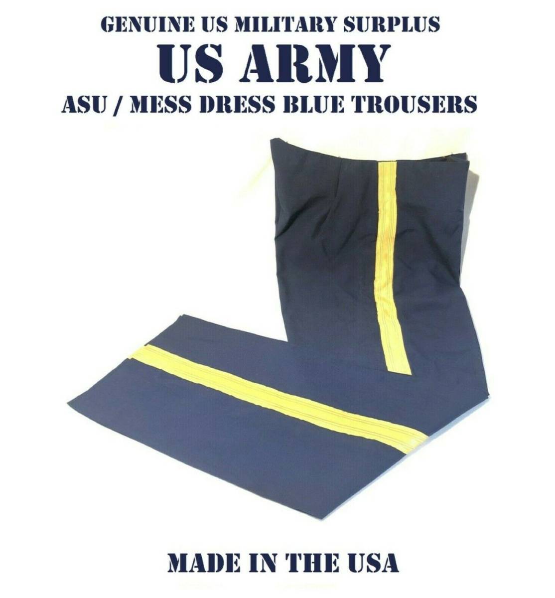 US ARMY HIGH WAIST ASU NCO MEN'S 29R x 29 MESS DRESS BLUE UNIFORM PANTS TROUSERS 海外 即決