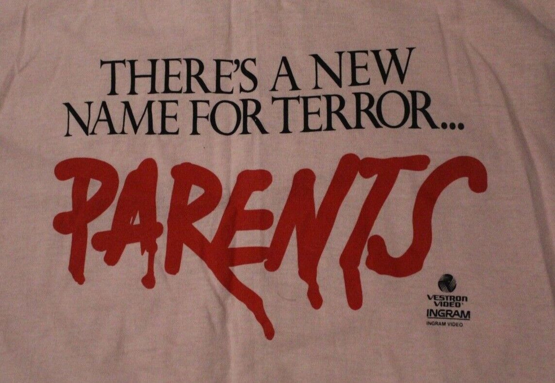 Vintage 1989 PARENTS Horror Movie Promo T Shirt Pink Large RARE 80's Pre owned 海外 即決 - 1